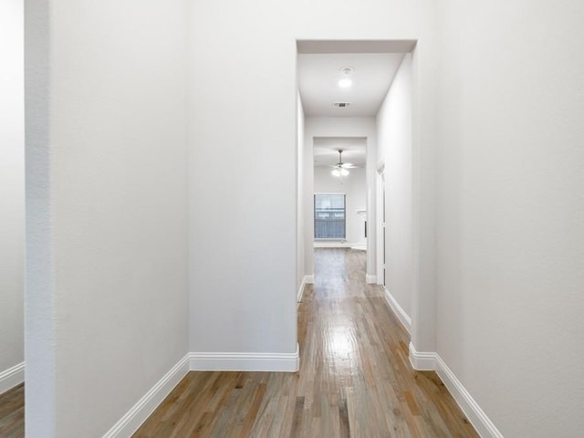 hall featuring hardwood / wood-style floors