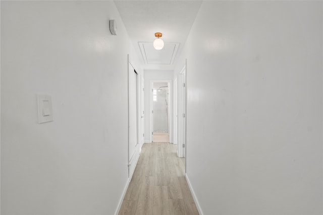 hallway featuring light wood-type flooring