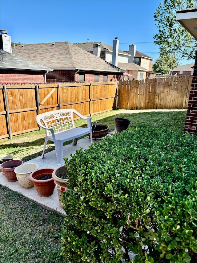 view of yard with a patio area