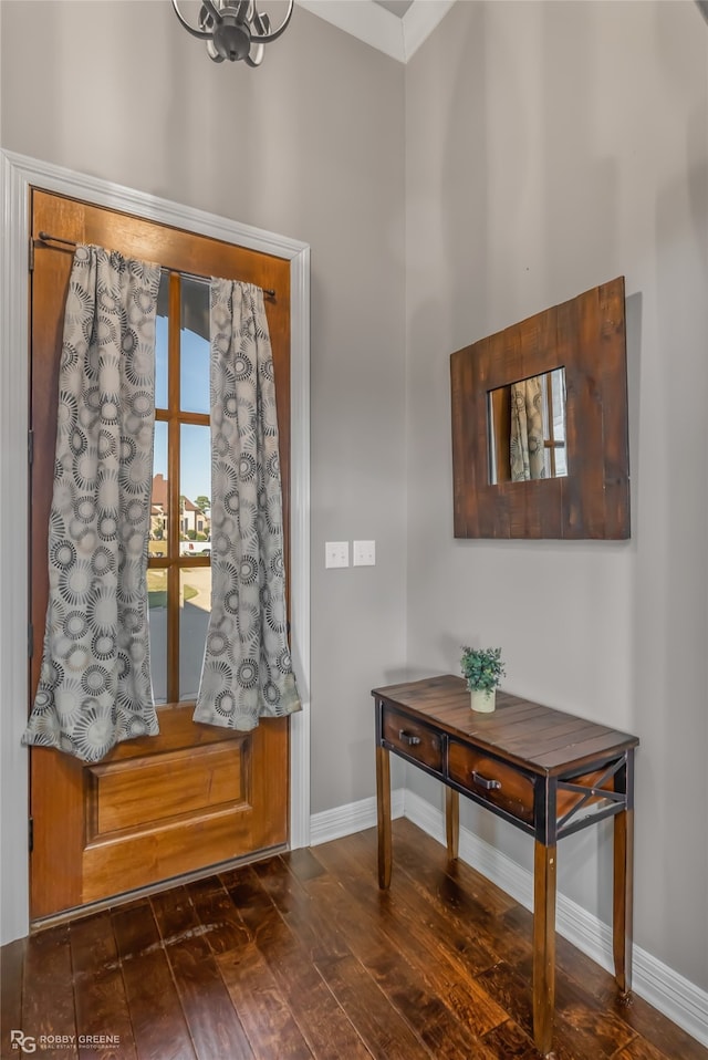 foyer featuring dark hardwood / wood-style flooring