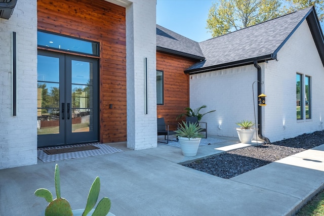 view of exterior entry with french doors