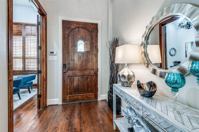 foyer featuring dark hardwood / wood-style flooring