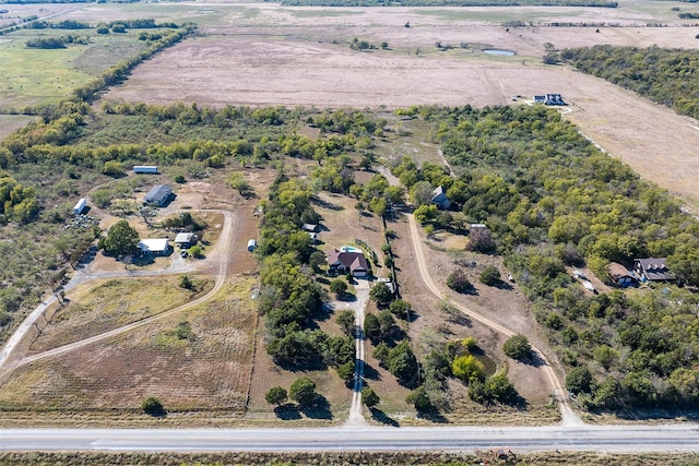 aerial view featuring a rural view