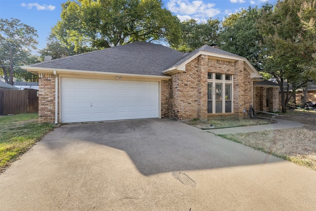 view of front facade with a garage