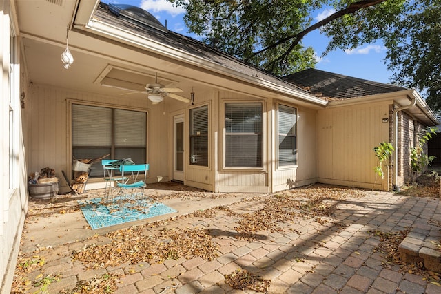 view of patio / terrace with ceiling fan