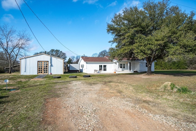 exterior space with a lawn