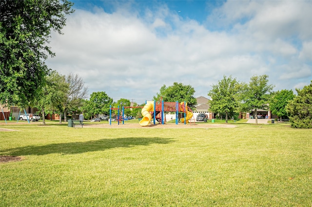 view of yard featuring a playground