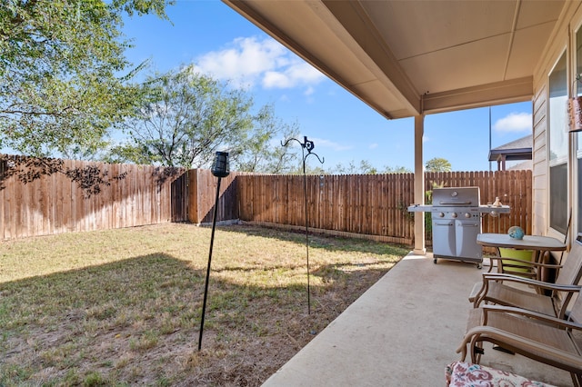 view of yard with a patio