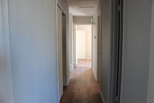 hallway featuring wood-type flooring