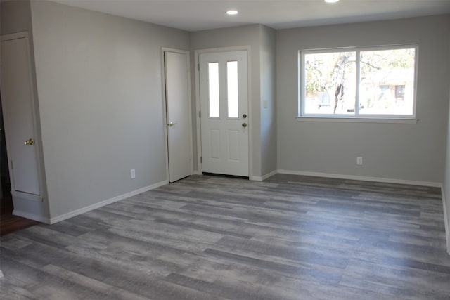 foyer entrance featuring hardwood / wood-style flooring