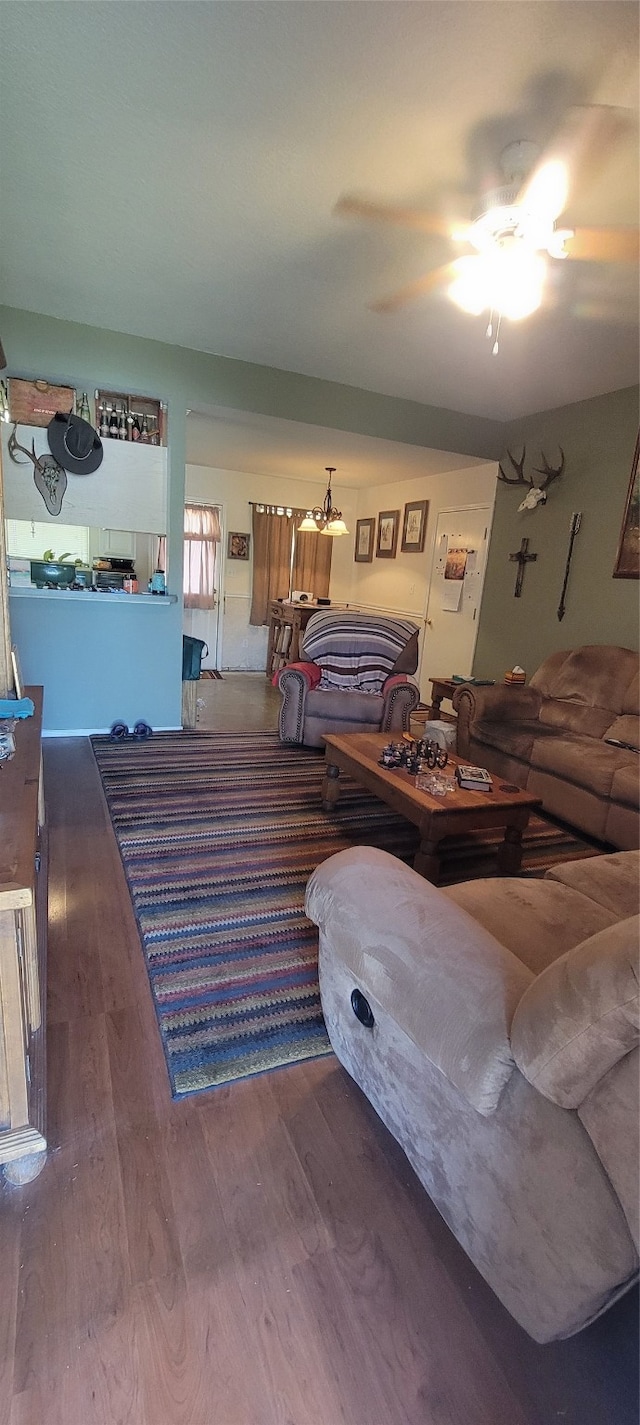 living room featuring hardwood / wood-style floors