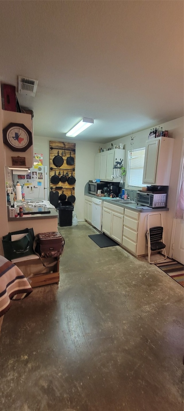 interior space featuring white dishwasher