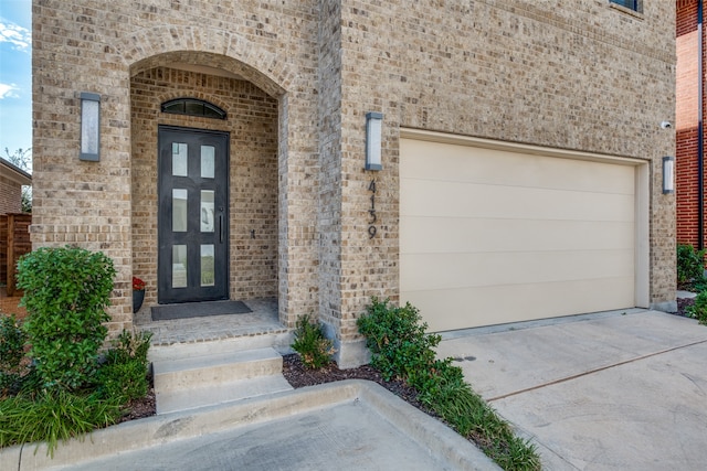 entrance to property with a garage