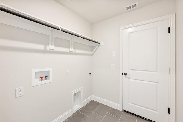 washroom featuring laundry area, hookup for a washing machine, electric dryer hookup, hookup for a gas dryer, and visible vents