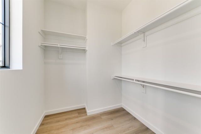 walk in closet featuring light wood-type flooring