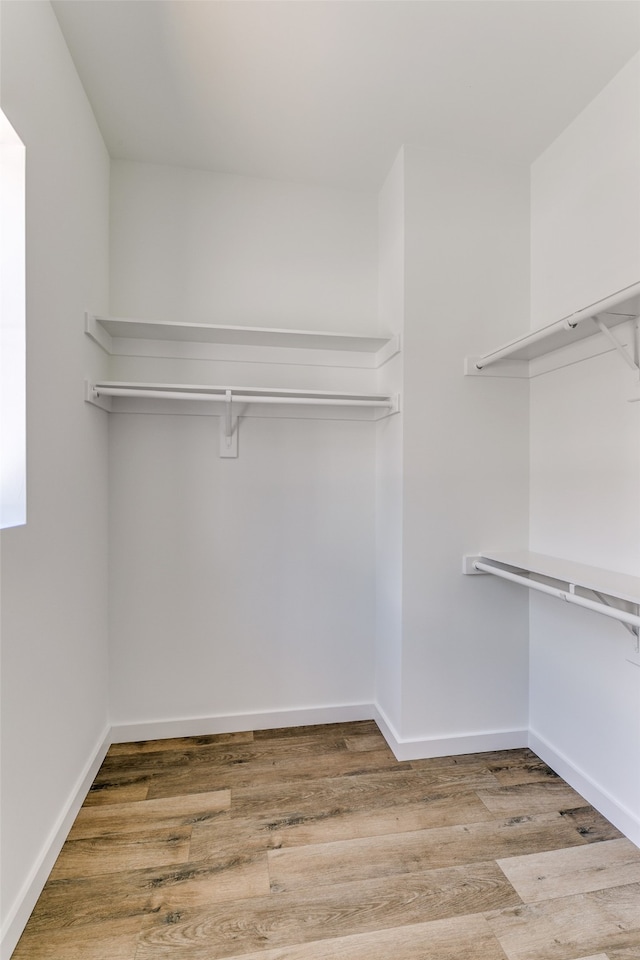 spacious closet with light hardwood / wood-style floors