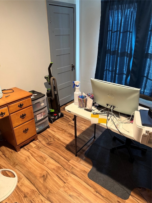 home office featuring light wood-type flooring