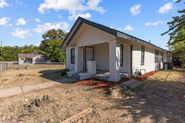 view of front of house featuring central AC unit