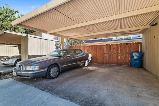 view of car parking with a carport