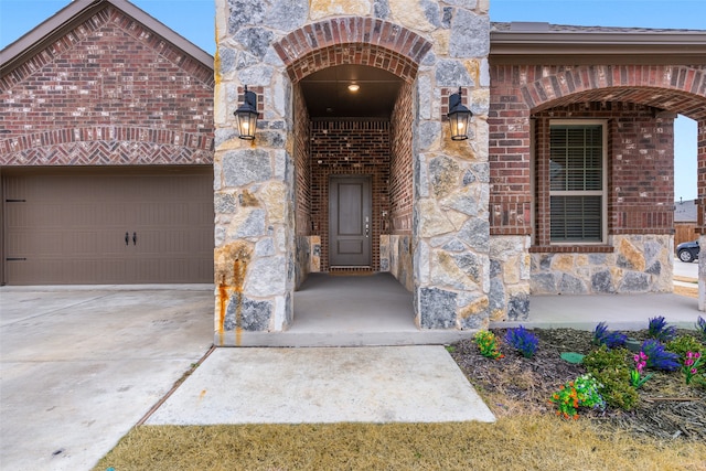 entrance to property with a garage