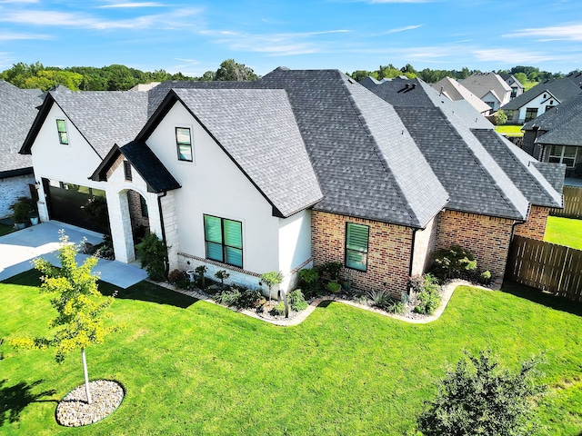 view of front of house with a front lawn