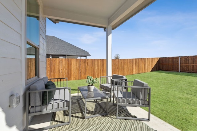 view of patio / terrace with an outdoor living space