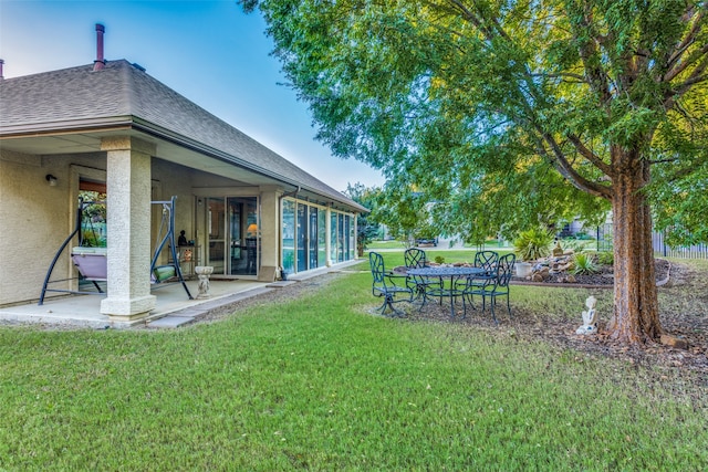 view of yard with a patio area