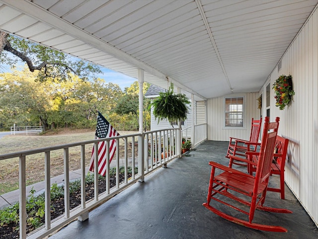 view of patio with a porch