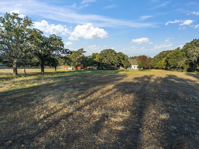 view of yard with a rural view