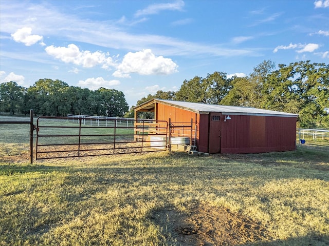 exterior space featuring a rural view