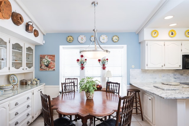 view of tiled dining area