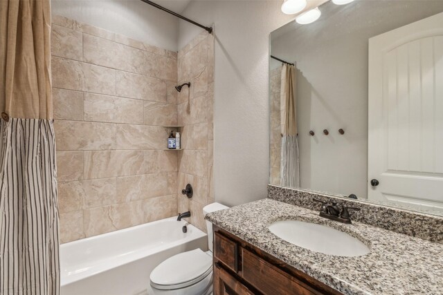 7817 Bella Flora Dr, Fort Worth, TX 76126 - full bath with vanity, toilet, and shower / tub combo