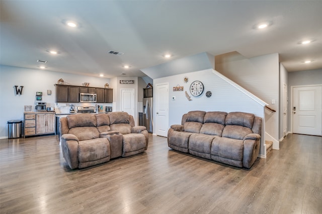 living room featuring hardwood / wood-style floors