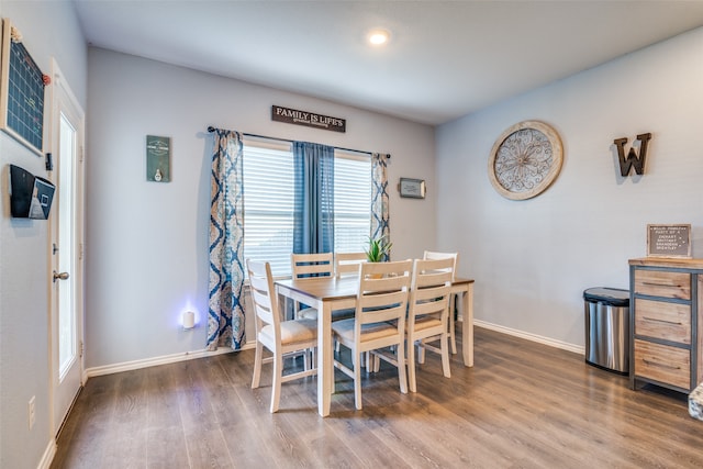 dining room featuring wood-type flooring