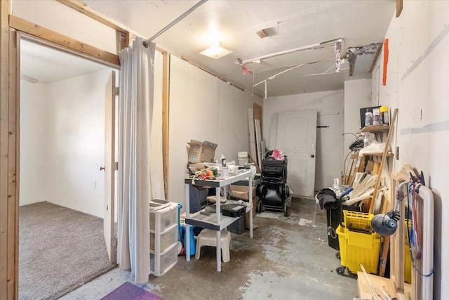 view of storage area