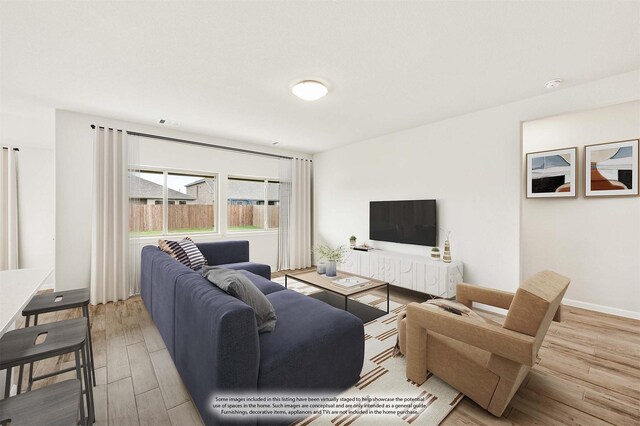 living room featuring light hardwood / wood-style floors