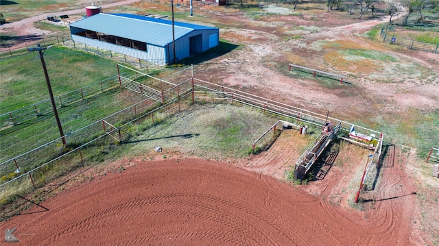 drone / aerial view with a rural view