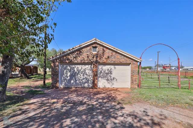 view of garage