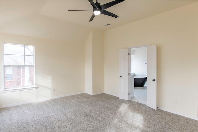 3004 Normandy Dr, Mckinney, TX 75070 - carpeted spare room with a ceiling fan, baseboards, and vaulted ceiling