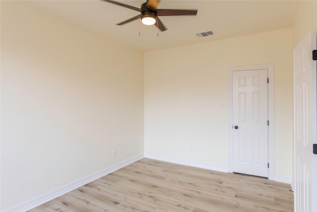 3004 Normandy Dr, Mckinney, TX 75070 - empty room featuring a ceiling fan, light wood-style flooring, and baseboards