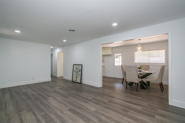 interior space featuring dark hardwood / wood-style flooring