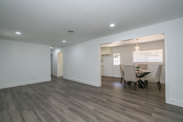 interior space featuring dark hardwood / wood-style flooring