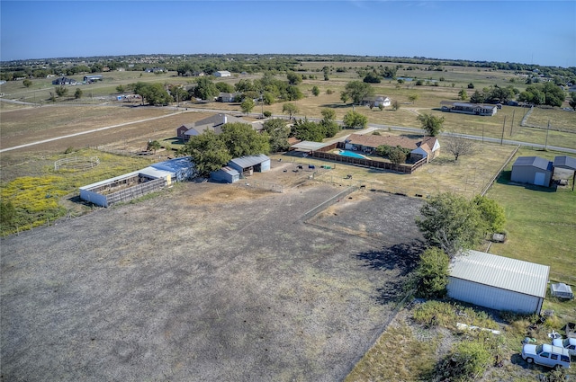 aerial view featuring a rural view