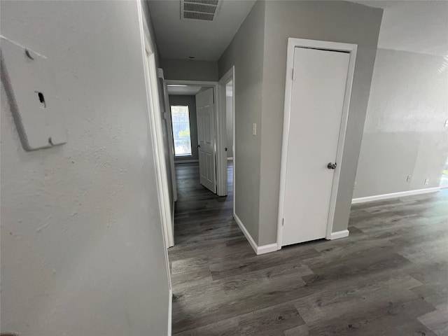 hall featuring dark hardwood / wood-style floors