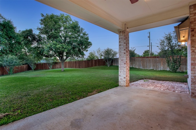 view of yard featuring a patio