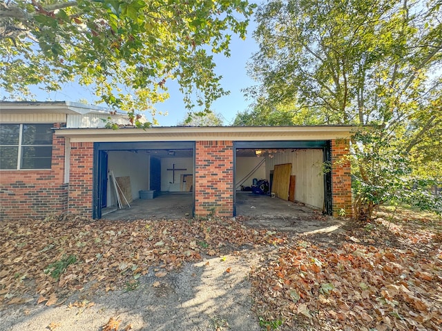 view of garage