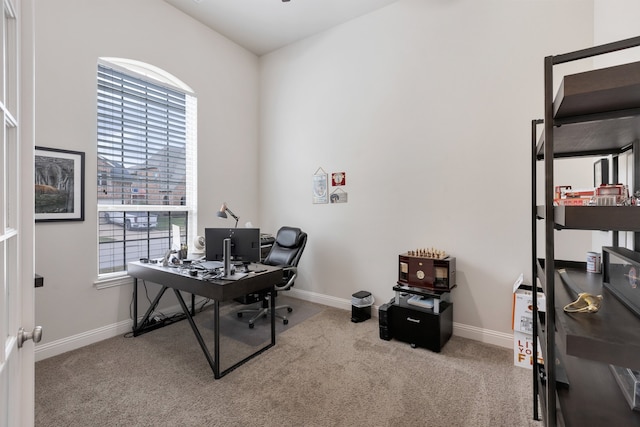 view of carpeted office