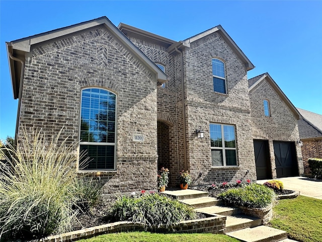 view of front of house with a garage