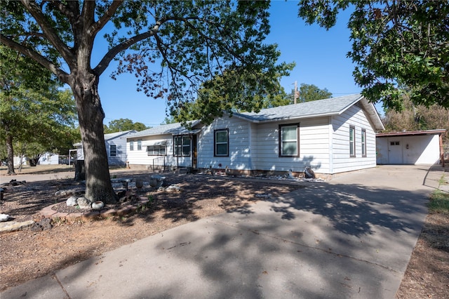 view of single story home