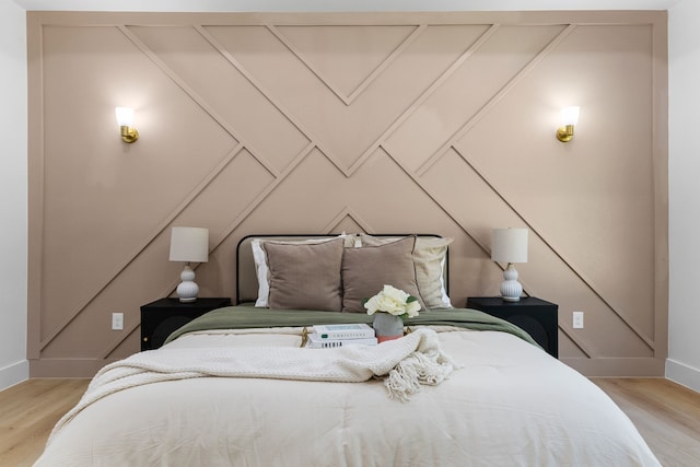 bedroom featuring light wood-type flooring